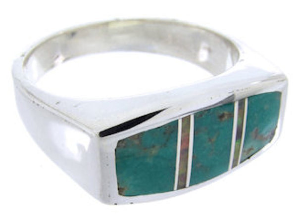 Southwestern Turquoise Opal Sterling Silver Ring Size 6-3/4 IS68075